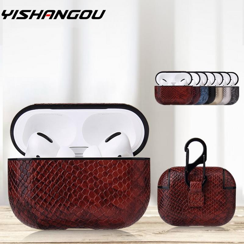 Sexy Snake Skin Bag Case For Apple AirPods Pro Bluetooth Wireless Earphone Leather Case For AirPods 1&2 Funda Charging Box Cases