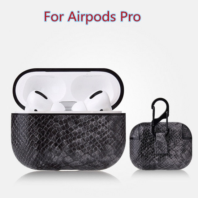 Sexy Snake Skin Bag Case For Apple AirPods Pro Bluetooth Wireless Earphone Leather Case For AirPods 1&2 Funda Charging Box Cases