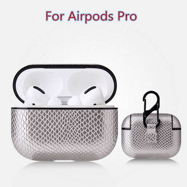 Sexy Snake Skin Bag Case For Apple AirPods Pro Bluetooth Wireless Earphone Leather Case For AirPods 1&2 Funda Charging Box Cases