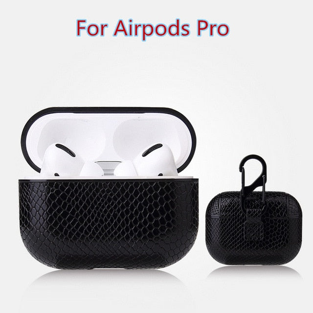 Sexy Snake Skin Bag Case For Apple AirPods Pro Bluetooth Wireless Earphone Leather Case For AirPods 1&2 Funda Charging Box Cases