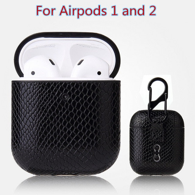 Sexy Snake Skin Bag Case For Apple AirPods Pro Bluetooth Wireless Earphone Leather Case For AirPods 1&2 Funda Charging Box Cases