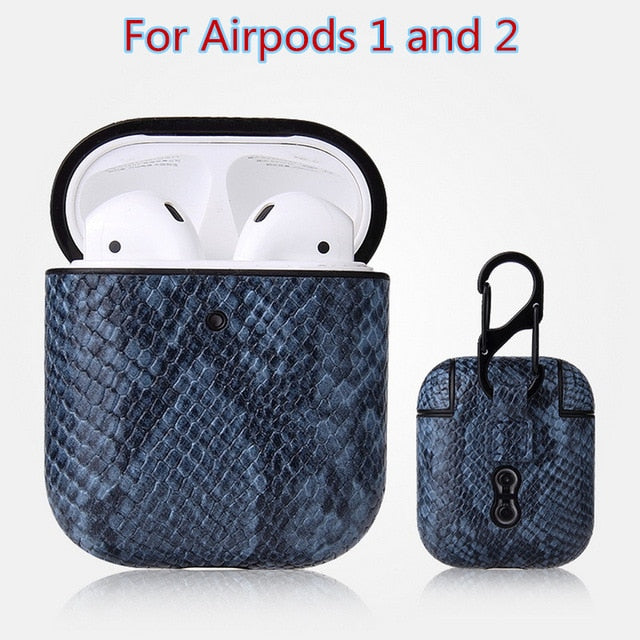 Sexy Snake Skin Bag Case For Apple AirPods Pro Bluetooth Wireless Earphone Leather Case For AirPods 1&2 Funda Charging Box Cases