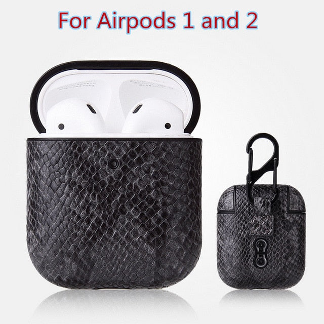 Sexy Snake Skin Bag Case For Apple AirPods Pro Bluetooth Wireless Earphone Leather Case For AirPods 1&2 Funda Charging Box Cases