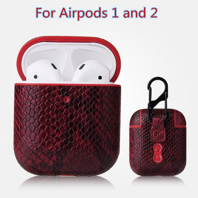 Sexy Snake Skin Bag Case For Apple AirPods Pro Bluetooth Wireless Earphone Leather Case For AirPods 1&2 Funda Charging Box Cases