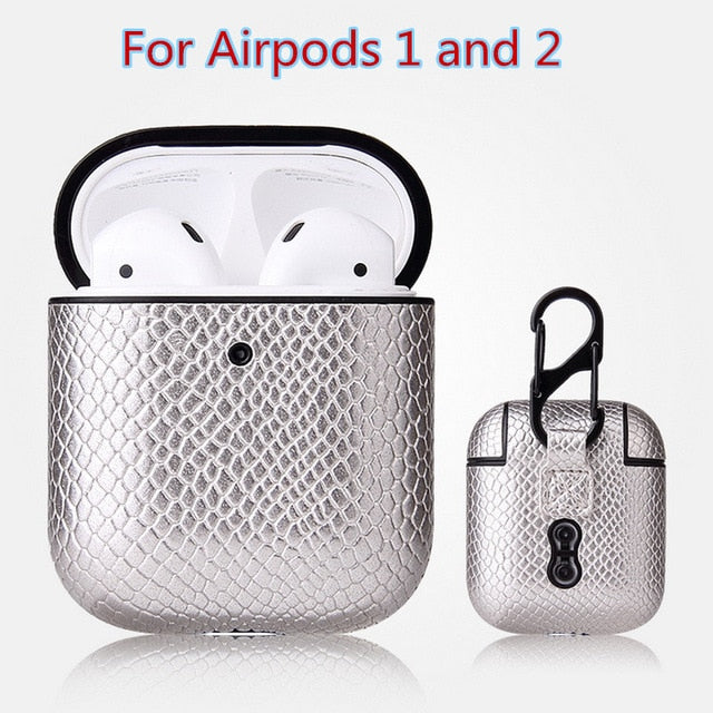 Sexy Snake Skin Bag Case For Apple AirPods Pro Bluetooth Wireless Earphone Leather Case For AirPods 1&2 Funda Charging Box Cases