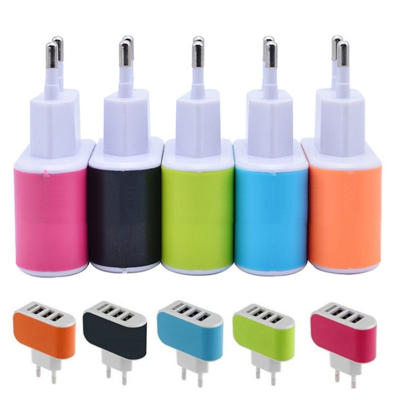 EU/US Plug Wall Charger Station 3 Port USB Charge Charger Travel AC Power Chargers Adapter for Huawei Xiaomi iPhone Dropshopping