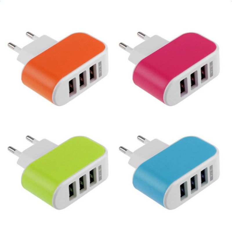 EU/US Plug Wall Charger Station 3 Port USB Charge Charger Travel AC Power Chargers Adapter for Huawei Xiaomi iPhone Dropshopping