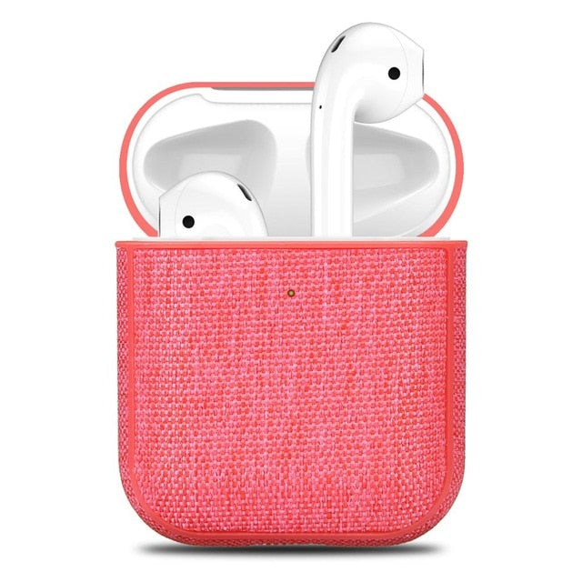 Fabric Canvas Cloth Case For Airpods Ultra Thin 360 Full Protection Bluetooth Earphone Case For Airpods 2 Accessories Cover Capa