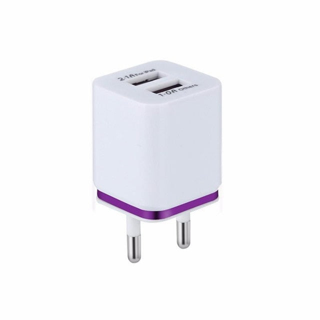 Dual USB Charger 2.1A Fast Charging Universal Travel EU/US Plug Adapter Portable Wall Mobile Phone Charger For IPhone For Huawei