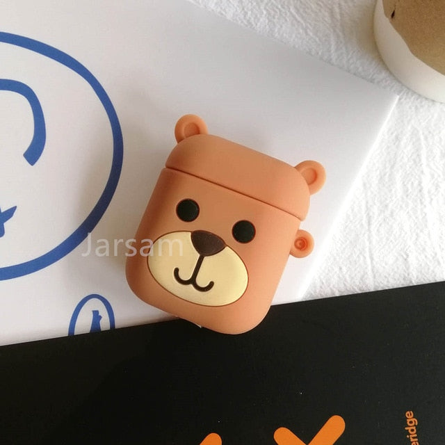 Cartoon Cute Wireless Earphone Case For AirPods 2 Silicone Charging Headphones Case for Air pods cases Protective luxury Cover