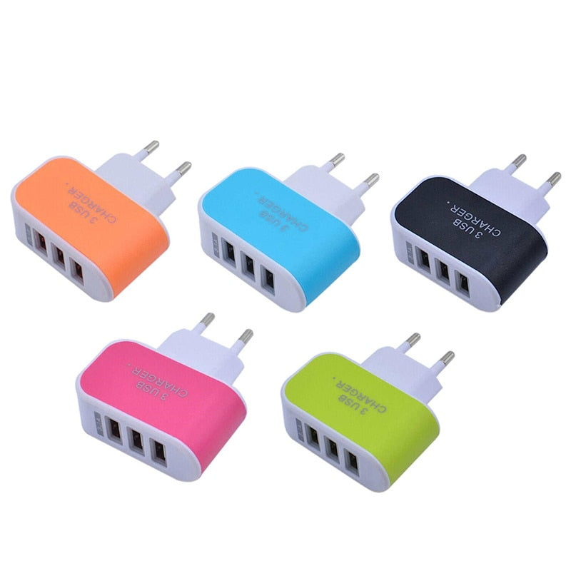 EU/US Plug Wall Charger Station 3 Port USB Charge Charger Travel AC Power Chargers Adapter for Huawei Xiaomi iPhone Dropshopping