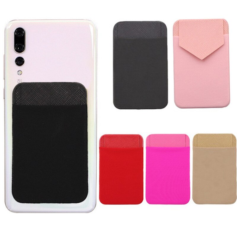 Universal Cellphone Wallet Lycra Card Holder Men Elastic Mobile Phone Wallet Credit ID Card Holder Adhesive Pocket Sticker Case