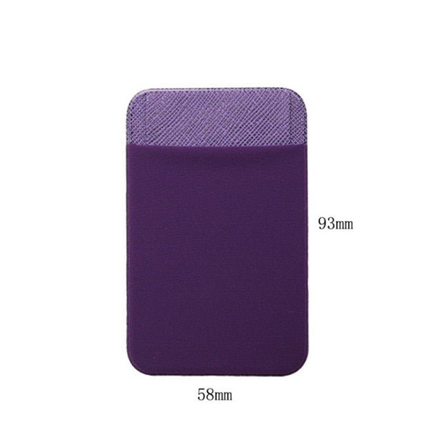 Universal Cellphone Wallet Lycra Card Holder Men Elastic Mobile Phone Wallet Credit ID Card Holder Adhesive Pocket Sticker Case