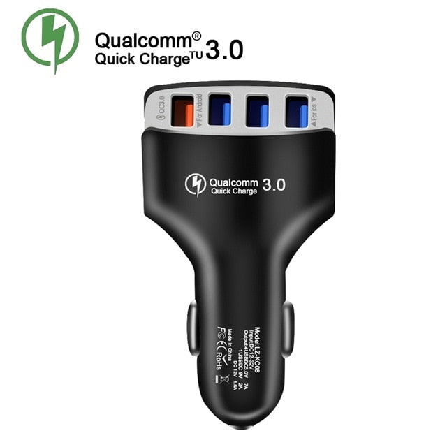 4 USB Quick Charger 3.0 Car USB Charger Adapter 7A QC3.0 USB Car Charger Mobile Phone Charger for IOS Android