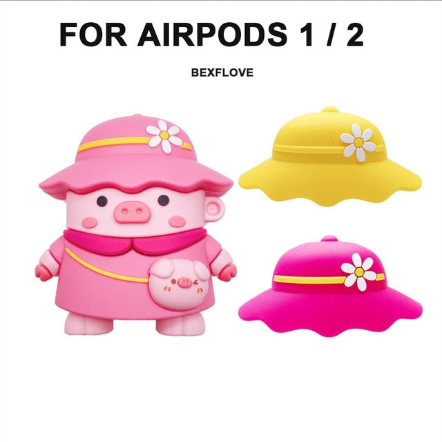 3D Earphone Case For Airpods pro 2 3 Case Silicone Cute Duck Cat Cartoon Cover For Apple Air pods Bluetooth Earbuds Earpods Case