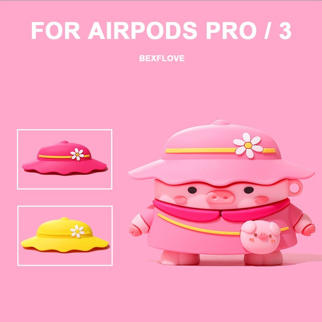 3D Earphone Case For Airpods pro 2 3 Case Silicone Cute Duck Cat Cartoon Cover For Apple Air pods Bluetooth Earbuds Earpods Case