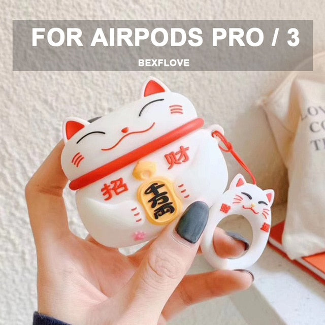 3D Earphone Case For Airpods pro 2 3 Case Silicone Cute Duck Cat Cartoon Cover For Apple Air pods Bluetooth Earbuds Earpods Case