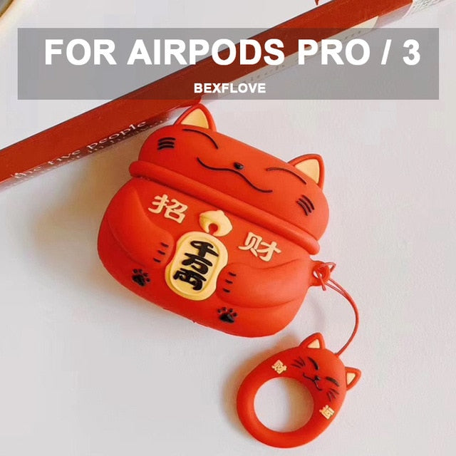 3D Earphone Case For Airpods pro 2 3 Case Silicone Cute Duck Cat Cartoon Cover For Apple Air pods Bluetooth Earbuds Earpods Case