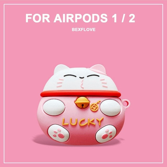 3D Earphone Case For Airpods pro 2 3 Case Silicone Cute Duck Cat Cartoon Cover For Apple Air pods Bluetooth Earbuds Earpods Case