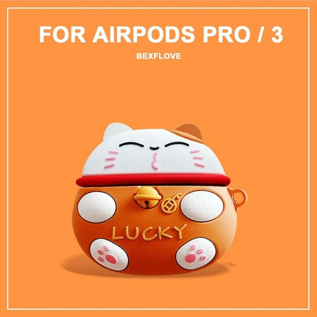 3D Earphone Case For Airpods pro 2 3 Case Silicone Cute Duck Cat Cartoon Cover For Apple Air pods Bluetooth Earbuds Earpods Case