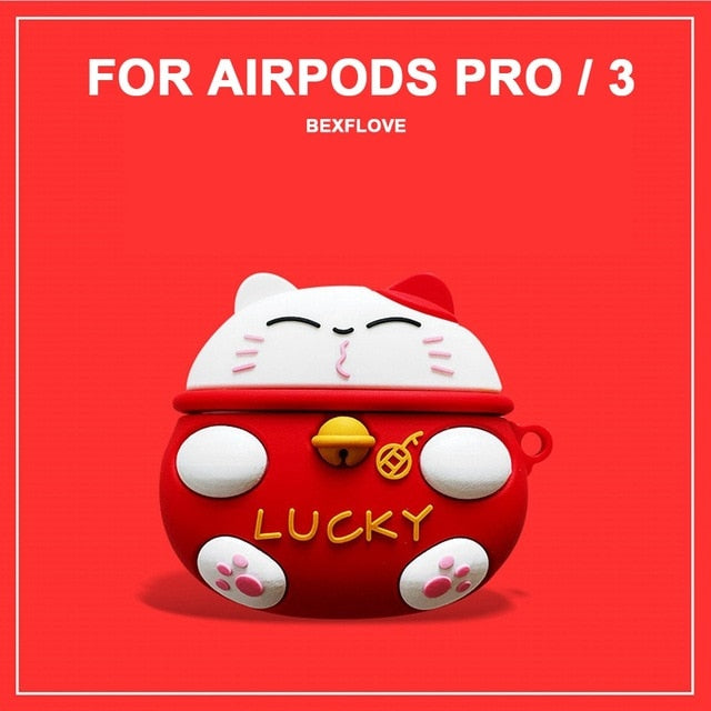 3D Earphone Case For Airpods pro 2 3 Case Silicone Cute Duck Cat Cartoon Cover For Apple Air pods Bluetooth Earbuds Earpods Case