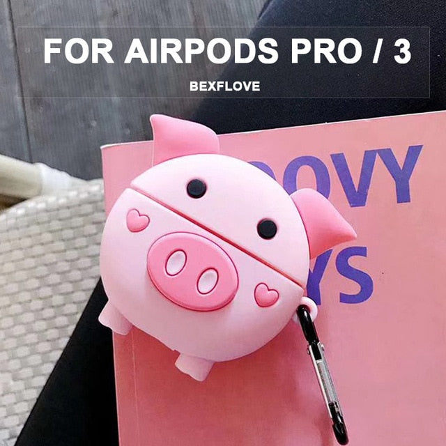 3D Earphone Case For Airpods pro 2 3 Case Silicone Cute Duck Cat Cartoon Cover For Apple Air pods Bluetooth Earbuds Earpods Case