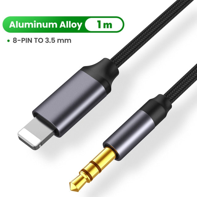 For iPhone 3.5mm Jack Aux Cable Car Speaker Headphone Adapter for iPhone 11 Pro XS XR X 12 Audio Splitter Cable for iOS 14 Above