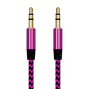 1m Nylon Aux Cable 3.5mm Plug Male to Male Jack Auto Car Audio Cable Kabel Line Cord For iPhone 7 Xiaomi Computer