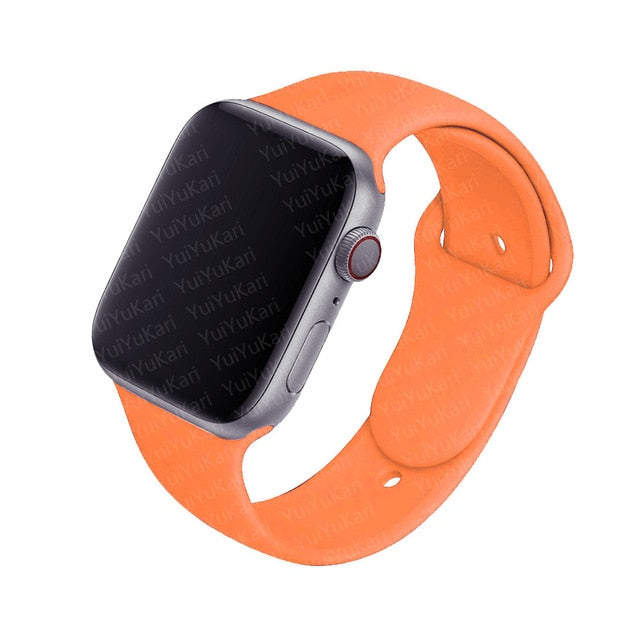 Silicone strap for apple watch band 44mm 40mm smartwatch Accessories wrist belt bracelet correa iwatch se 6 5 3 4 band 38mm 42mm