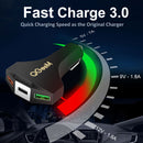 QGEEM QC 3.0 USB C Car Charger Quick Charge 3.0 Auto Fast Charger Adapter Hammer 3 USB-C Portable Car Charger for iPhone Xiaomi