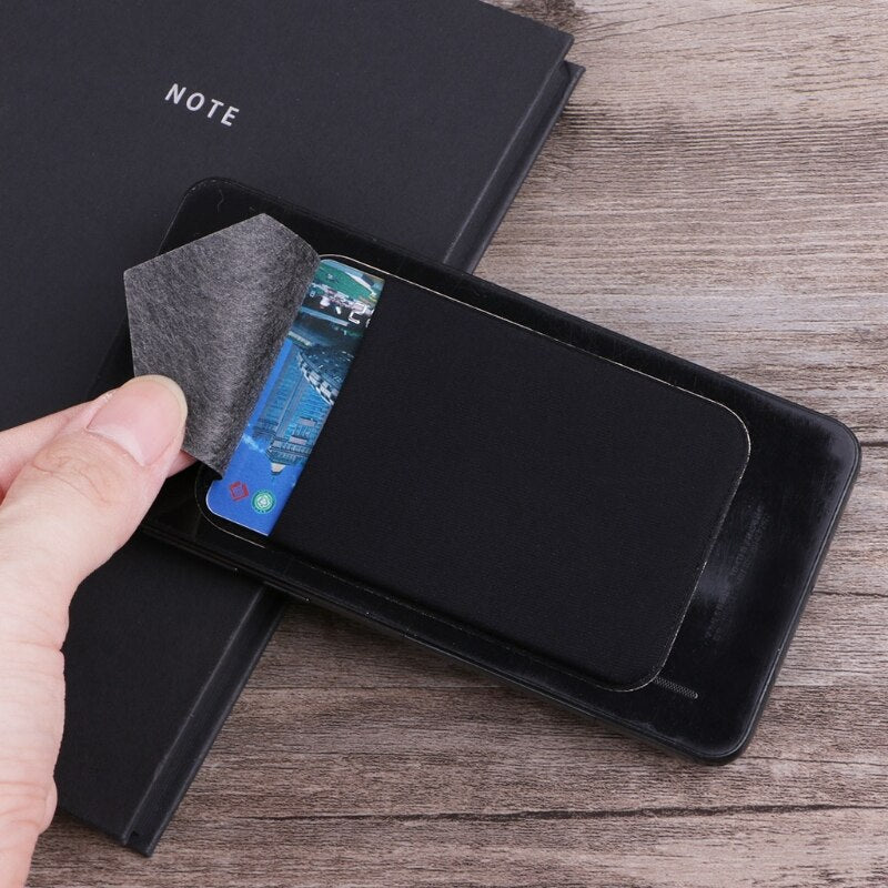 Unisex Casual Elastic Mobile Phone Wallet Credit ID Card Holder Adhesive Pocket Sticker Case