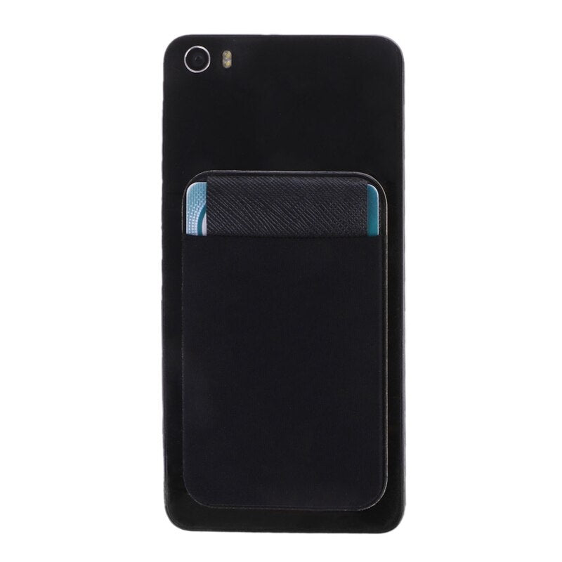 Unisex Casual Elastic Mobile Phone Wallet Credit ID Card Holder Adhesive Pocket Sticker Case