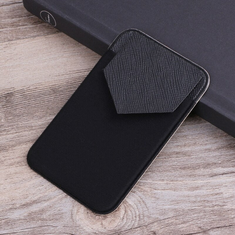 Unisex Casual Elastic Mobile Phone Wallet Credit ID Card Holder Adhesive Pocket Sticker Case